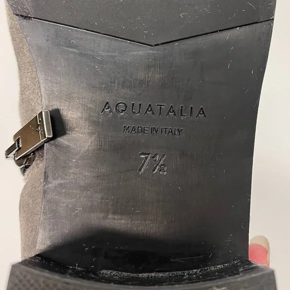 Aquatalia Italy Oribella Suede Ankle Boots Graphite Grey‎ Size 7.5 - Picture 4 of 10